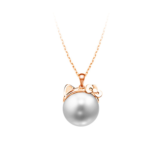 925純銀Kitty造型珍珠項鍊