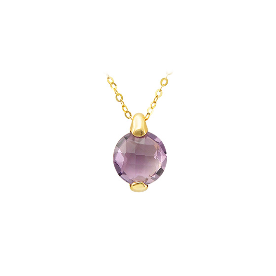 天然紫水晶K金項鍊