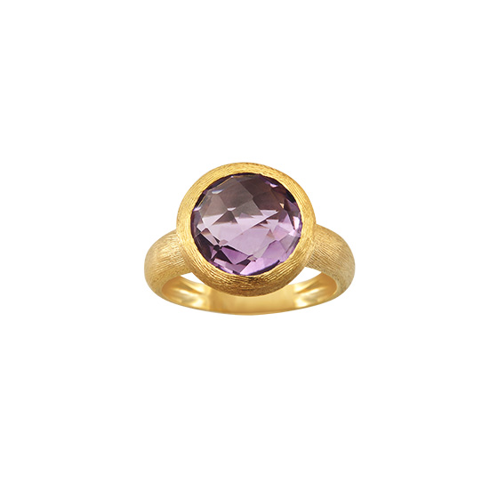 天然紫水晶K金戒指